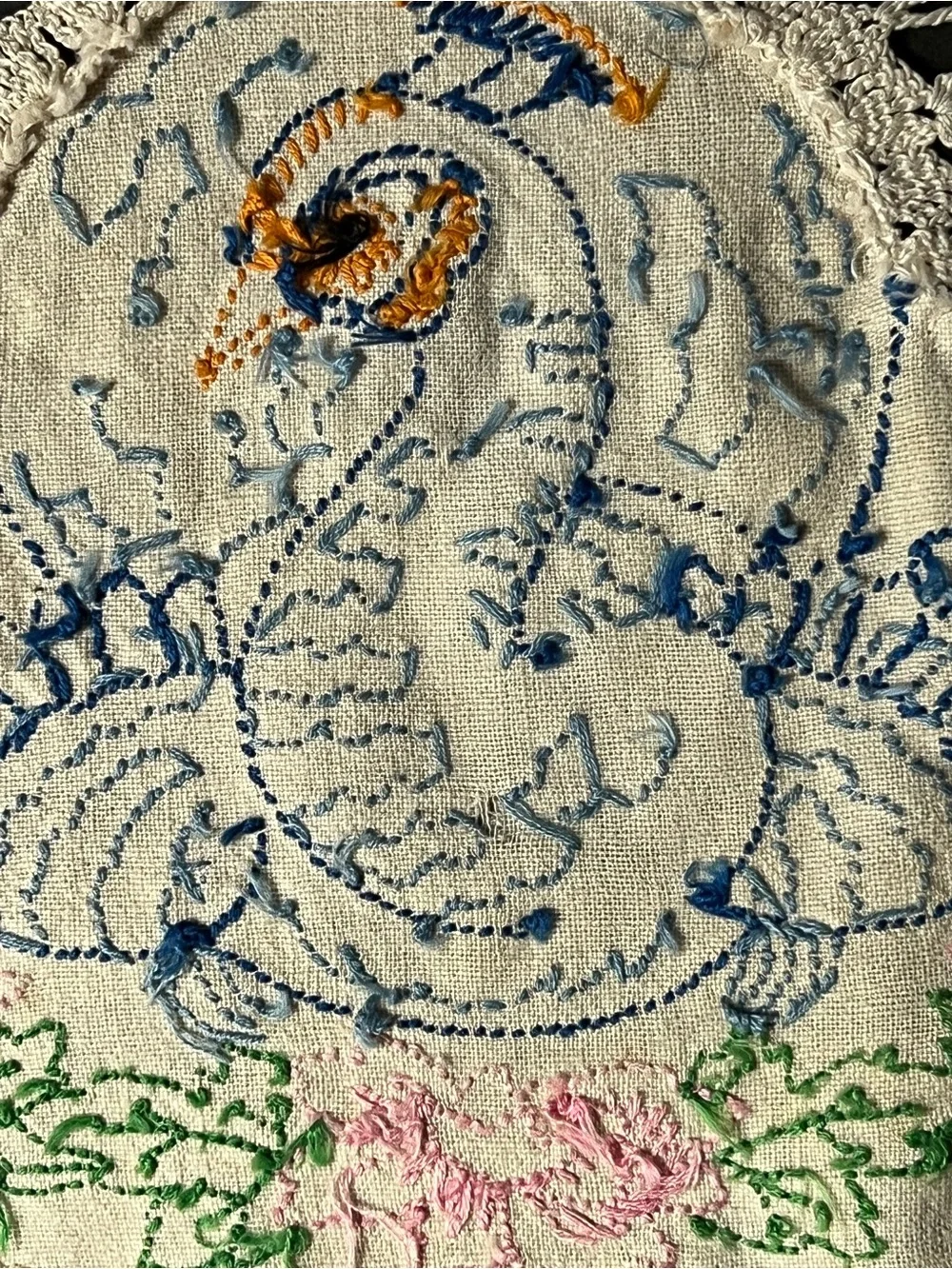 Vintage Peacock Antimacassar 1920-1940